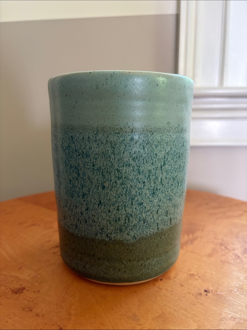 Handmade Ceramic Vase/utensil holder - Seafoam Green